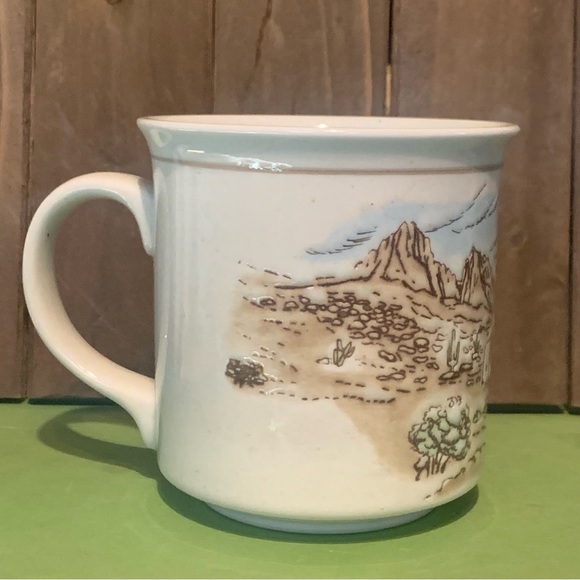 Otagiri Japan Coffee Tea Mug Pueblo Adobo Southwest Fiji Graphics Embossed Cup - Picture 3 of 7